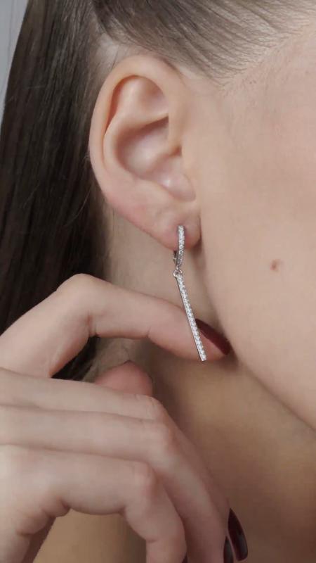 z 2-10239 Серьги с фианитами. Серебро 925. 