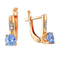 z2-8695 Серьги с полудрагоценными вставками. Золото 585.