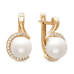 z2-9345 Серьги с жемчугом. Золото 585.