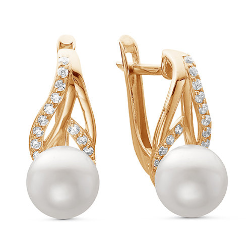 z2-8513 Серьги с жемчугом. Золото 585. 