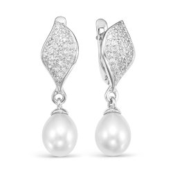 z2-9711 Серьги с жемчугом. Серебро 925.