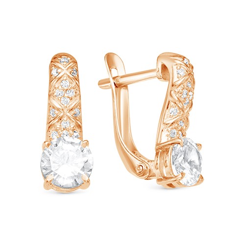 z2-9978 Серьги с полудрагоценными вставками. Золото 585. 