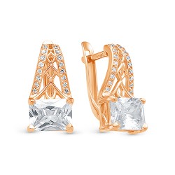 z2-10116 Серьги с фианитами. Золото 585.