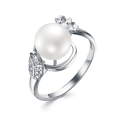 z1-10231 Кольцо с жемчугом. Серебро 925. 