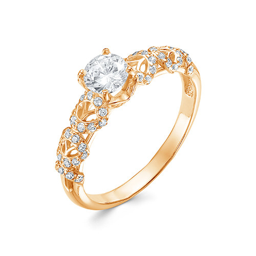 z1-10195 Кольцо с фианитами. Золото 585.  