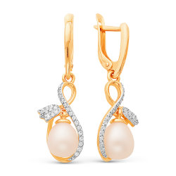 z2-8951 Серьги с жемчугом. Золото 585.