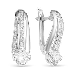 z2-9571 Серьги с фианитами. Серебро 925.