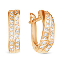 z2-9746 Серьги с фианитами. Золото 585.