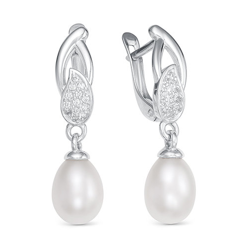 z2-9758 Серьги с жемчугом. Серебро 925. 