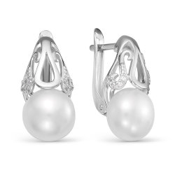 z2-9707 Серьги с жемчугом. Серебро 925.