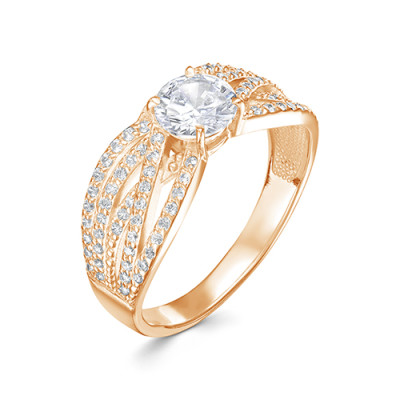 z1-10054 Кольцо с фианитами. Золото 585.