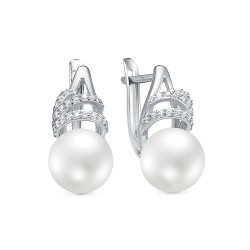 z2-10161 Серьги с жемчугом. Серебро 925.