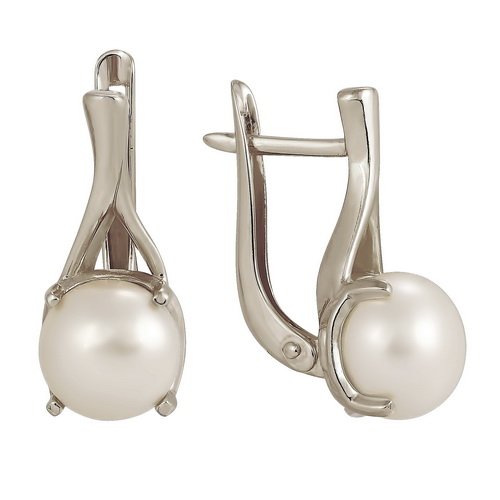 z2-8028 Серьги с жемчугом. Серебро 925. 