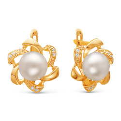 z2-8926 Серьги с жемчугом. Золото 585.