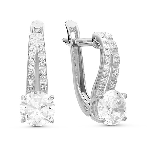 z2-9404 Серьги с фианитами. Серебро 925. 