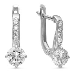 z2-9486 Серьги с фианитами. Серебро 925.