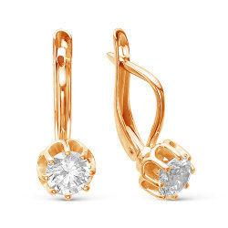 z2-9558 Серьги с фианитами. Золото 585.