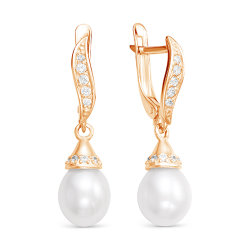 z2-9622 Серьги с жемчугом. Золото 585.