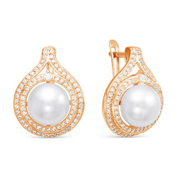 z2-9658 Серьги с жемчугом. Золото 585.