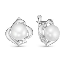 z2-9708 Серьги с жемчугом. Серебро 925.