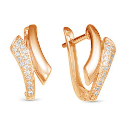 z2-9750 Серьги с фианитами. Золото 585.