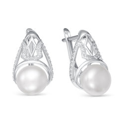 z2-9706 Серьги с жемчугом. Серебро 925.