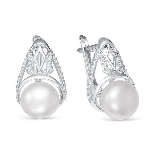 z2-9706 Серьги с жемчугом. Серебро 925. 