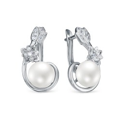 z2-10231 Серьги с жемчугом. Серебро 925.