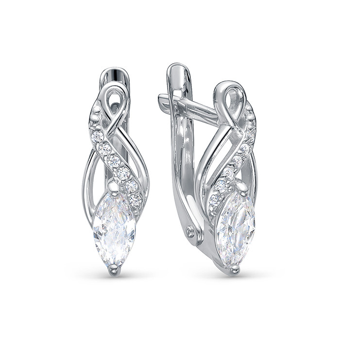 z2-10641 Серьги с фианитами. Серебро 925. 