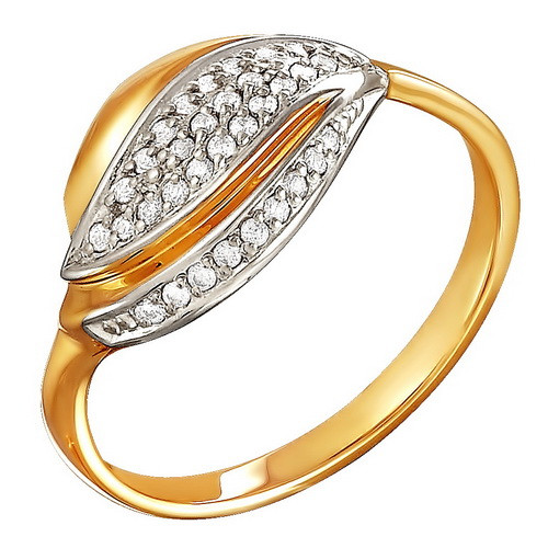 z1-8736 Кольцо с фианитами. Золото 585.  