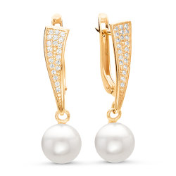 z2-9296 Серьги с жемчугом. Золото 585.