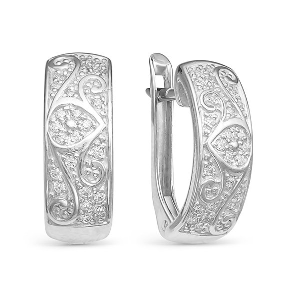 z2-9584 Серьги с фианитами. Серебро 925. 