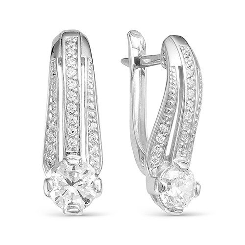 z2-9569 Серьги с фианитами. Серебро 925.  