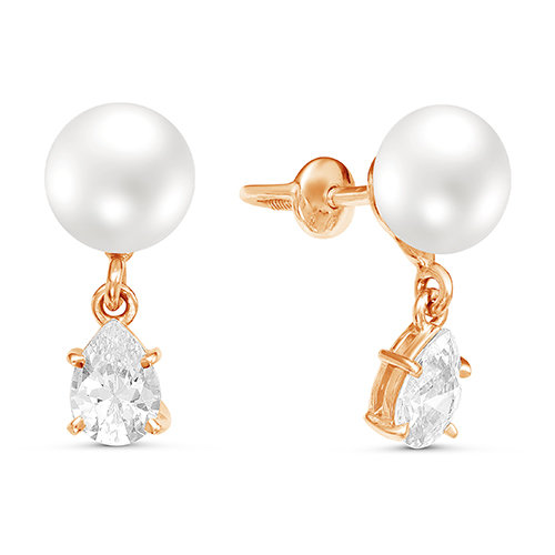 z2-9625 Серьги с жемчугом. Золото 585. 