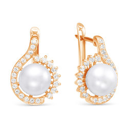 z2-9662 Серьги с жемчугом. Золото 585.