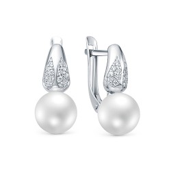 z2-10158 Серьги с жемчугом. Серебро 925.