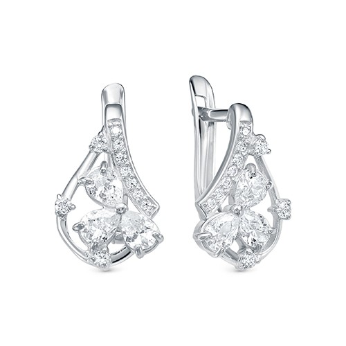 z 2-10245 Серьги с фианитами. Серебро 925. 