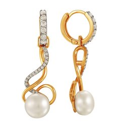 z2-8636 Серьги с жемчугом. Золото 585.