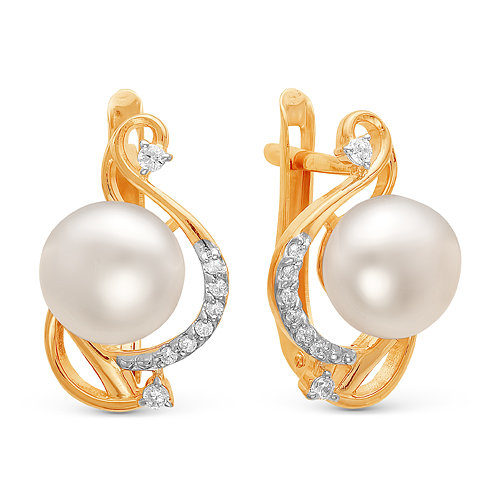 z2-8893 Серьги с жемчугом. Золото 585. 