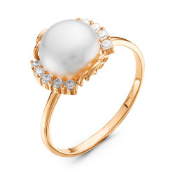 z1-9285 Кольцо с жемчугом. Золото 585.