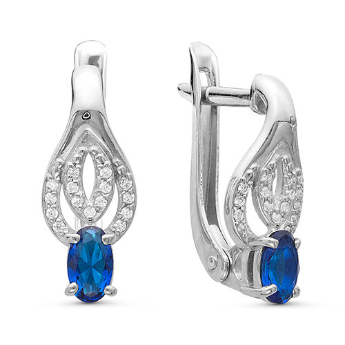 z2-9444 Серьги с фианитами. Серебро 925. 