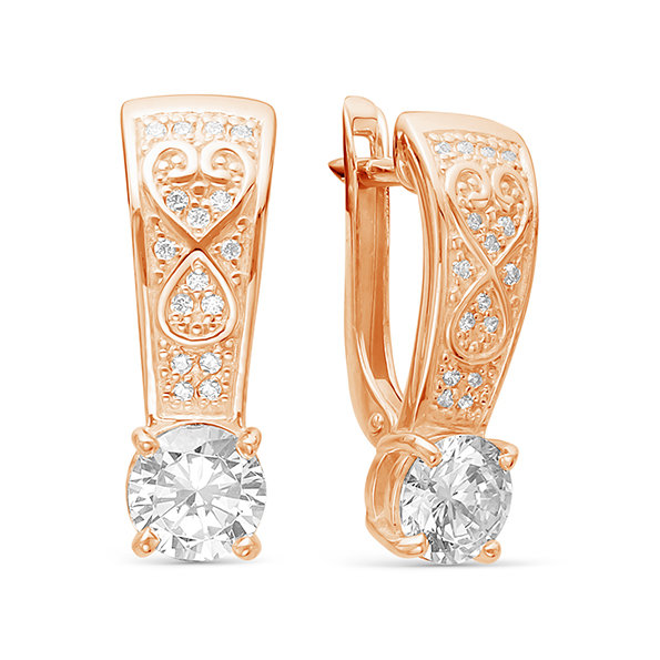 z2-9507 Серьги с фианитами. Золото 585. 