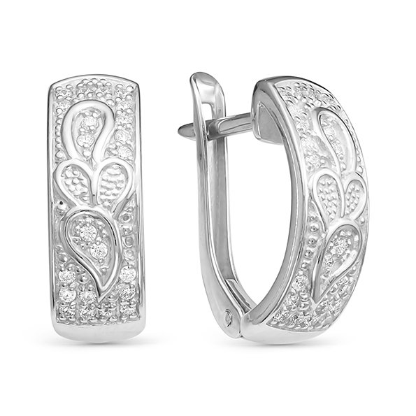 z2-9586 Серьги с фианитами. Серебро 925. 
