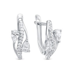 z2-10090 Серьги с фианитами. Серебро 925.