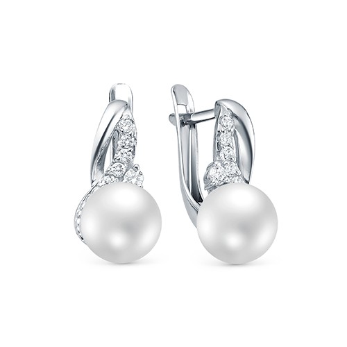 z2-10160 Серьги с жемчугом. Серебро 925. 