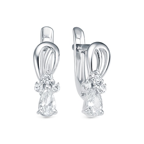 z 2-10238 Серьги с фианитами. Серебро 925. 