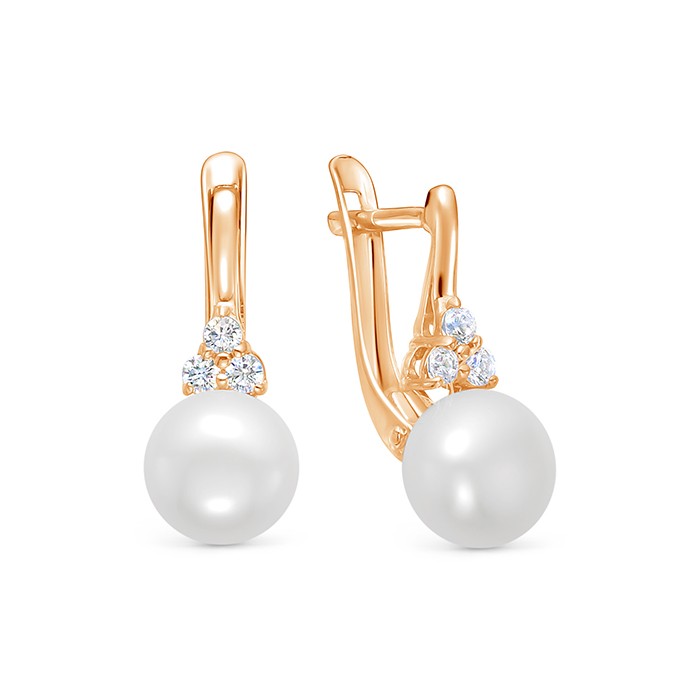 z2-10332 Серьги с жемчугом. Золото 585. 