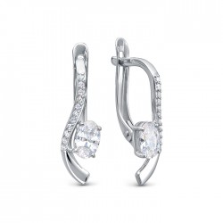 z2-10651 Серьги с фианитами. Серебро 925.