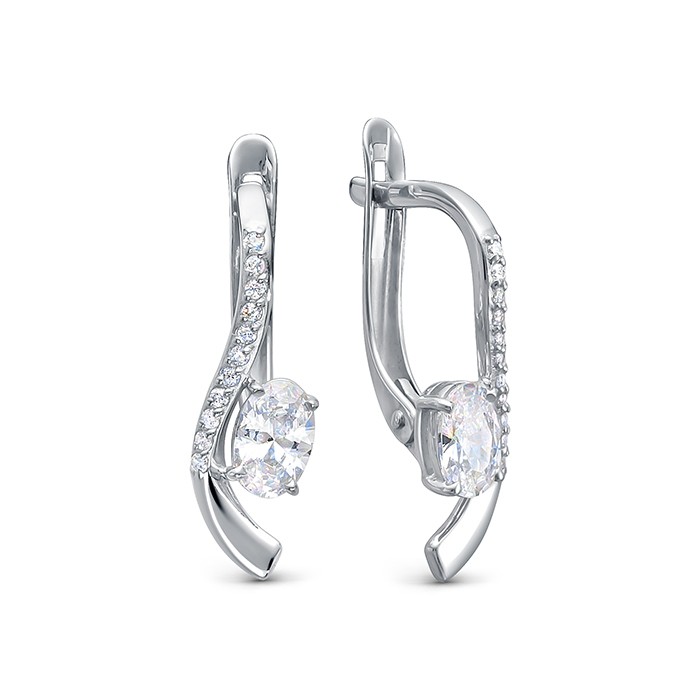 z2-10651 Серьги с фианитами. Серебро 925. 