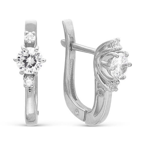 z2-8853 Серьги с фианитами. Серебро 925.  
